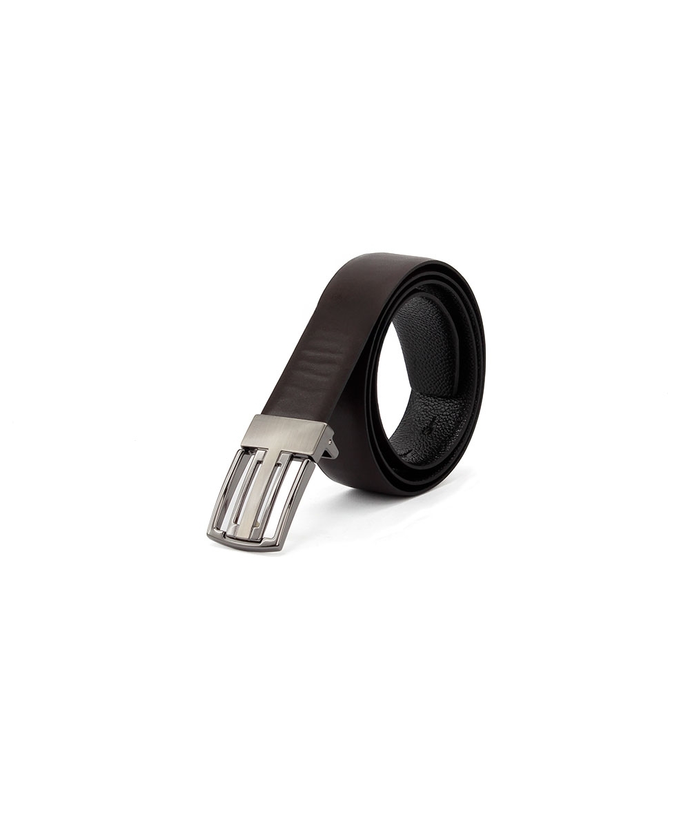 Cinto Masculino Fasolo Dupla Face Couro Preto/cafe