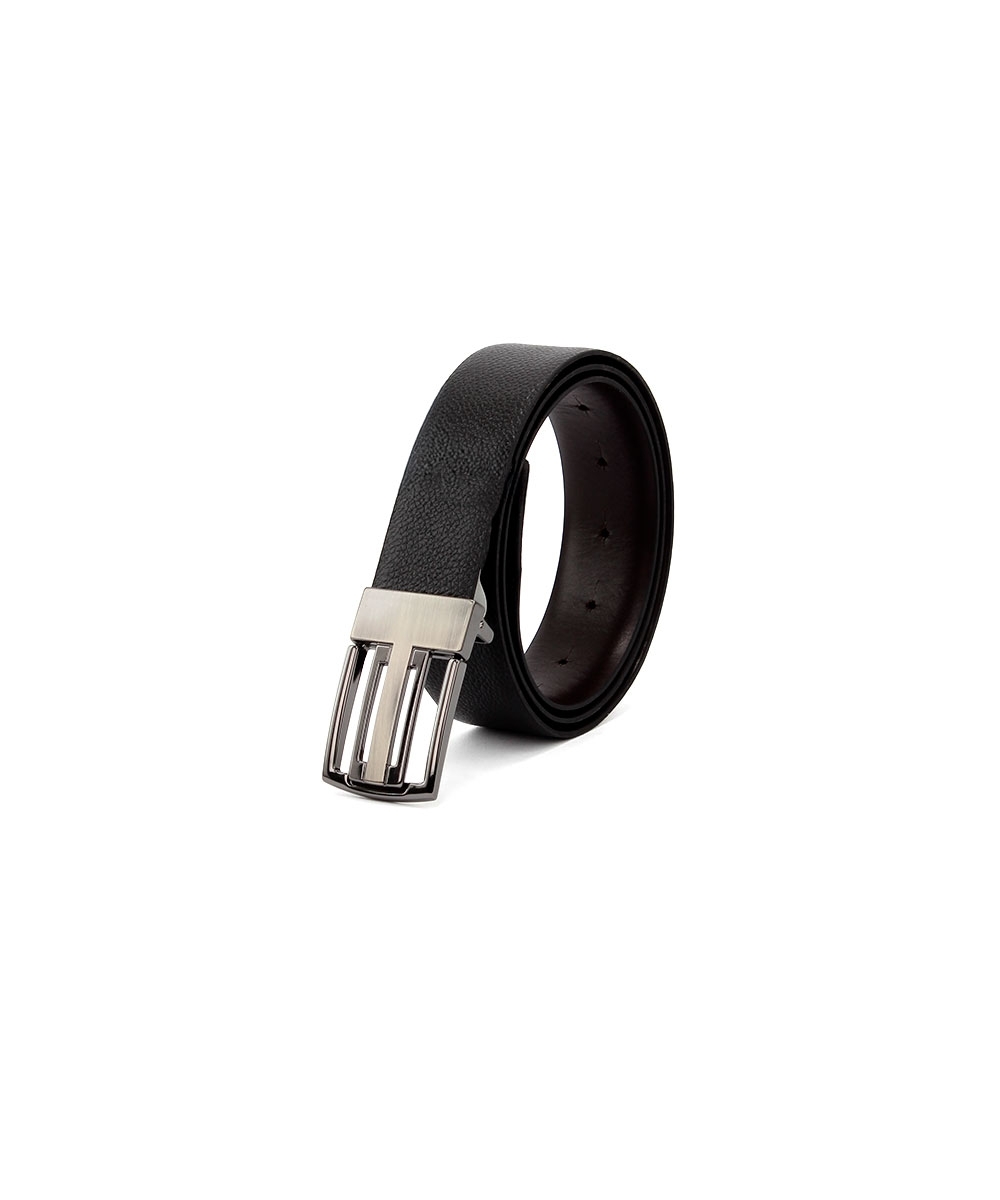 Cinto Masculino Fasolo Dupla Face Couro Preto/cafe