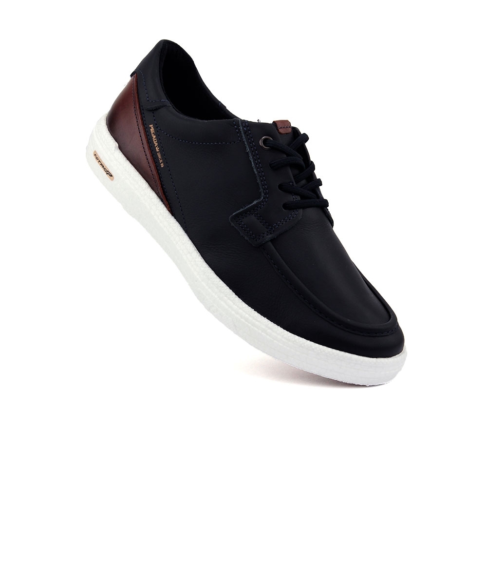 Tênis Casual Pegada Masculino Couro Marinho
