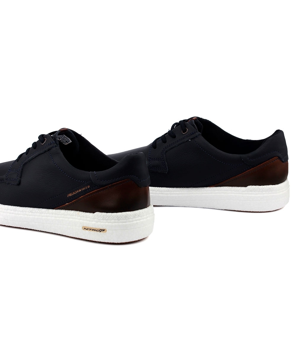 Tênis Casual Pegada Masculino Couro Marinho