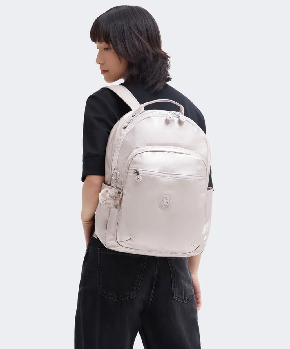 Mochila Kipling Seoul Metallic Glow BEGE