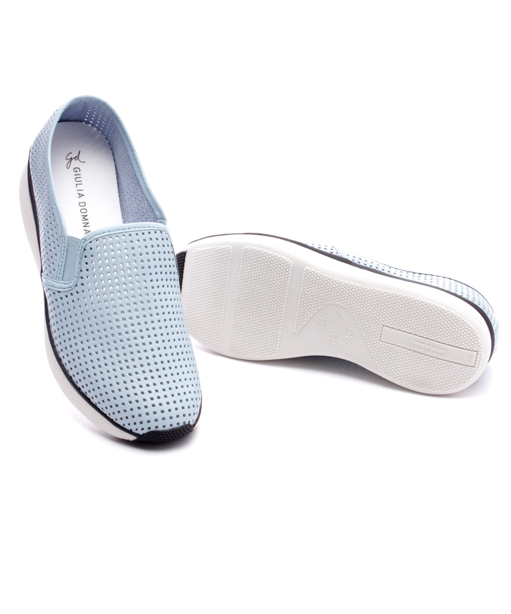 Tênis Feminino Giulia Domna Slip On Couro Azul