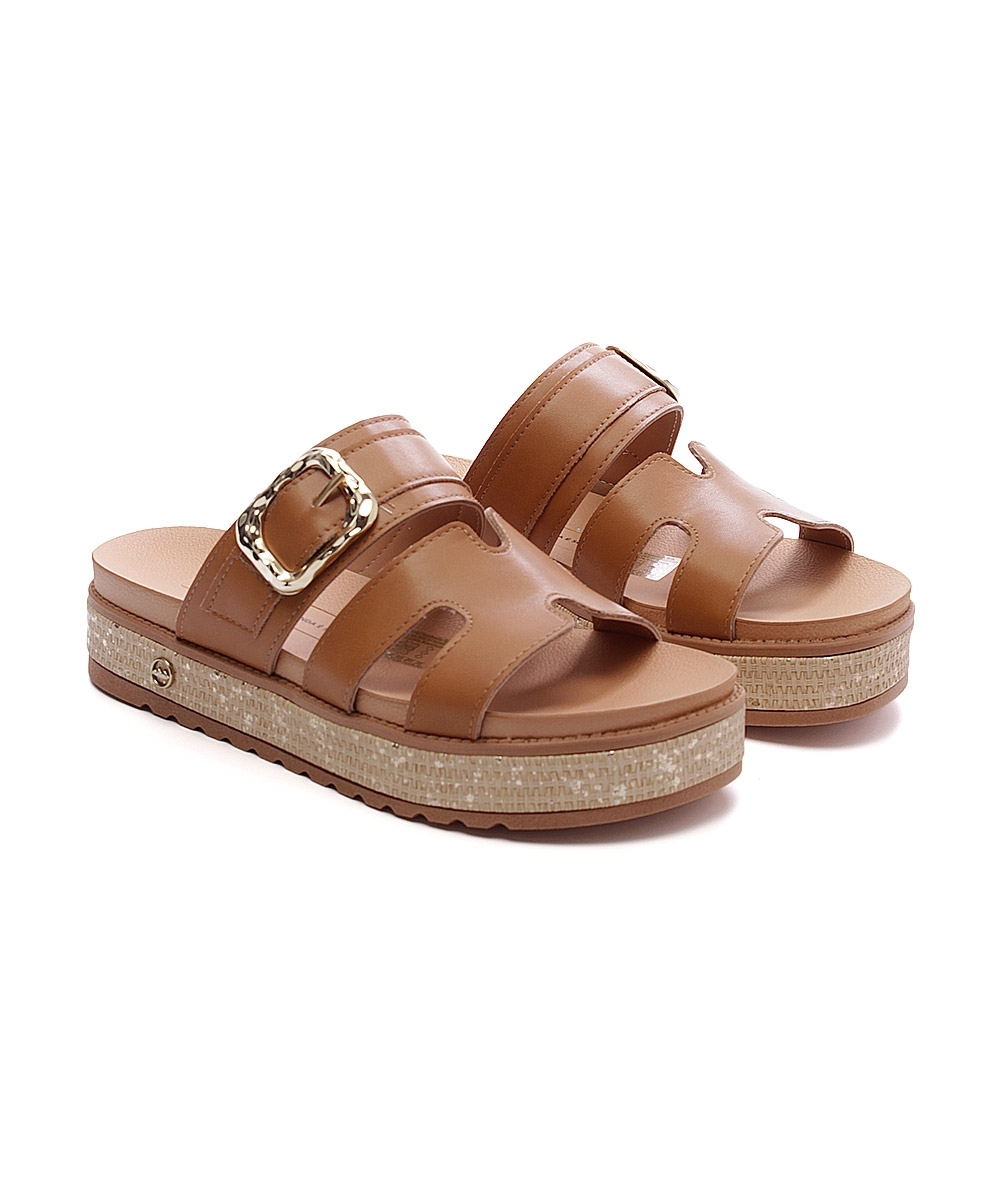 Tamanco Flatform Dakota Tan