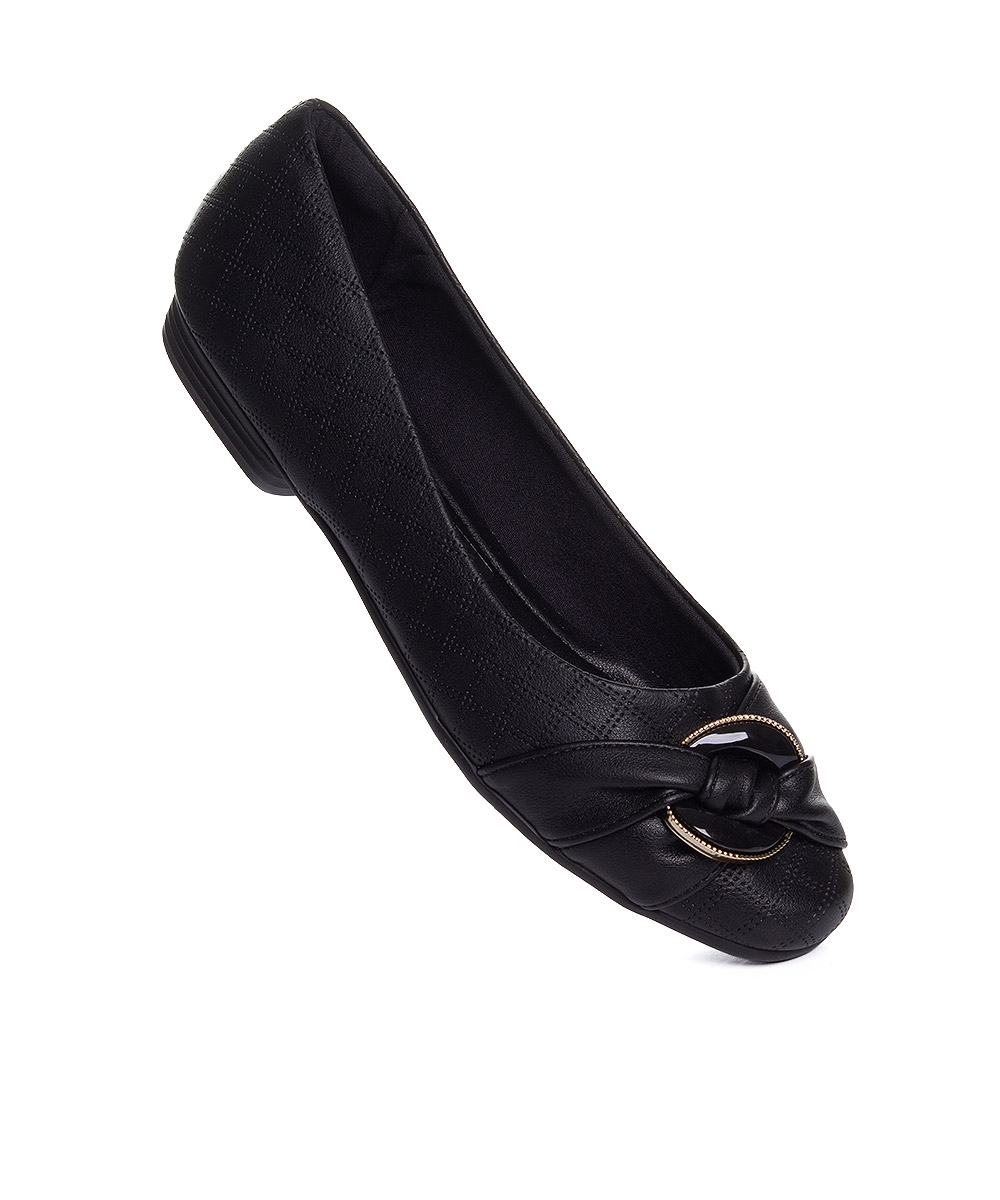 Sapatilha Feminina Piccadilly Salto Baixo. Preto