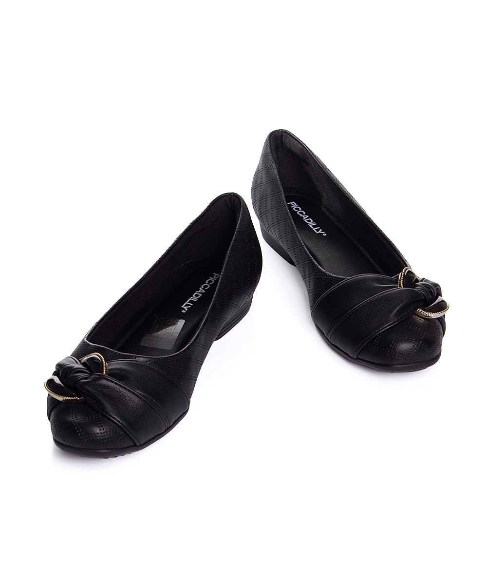Sapatilha Feminina Piccadilly Salto Baixo. Preto