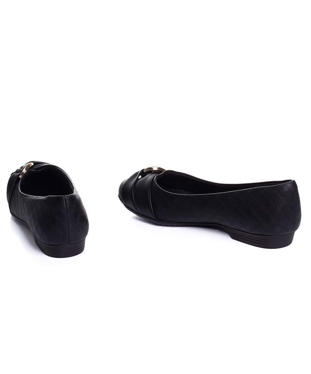 Sapatilha Feminina Piccadilly Salto Baixo. Preto