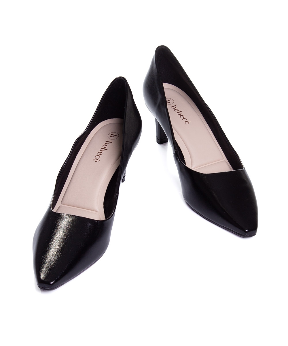 Sapato Scarpin Bebecê Salto Baixo Preto