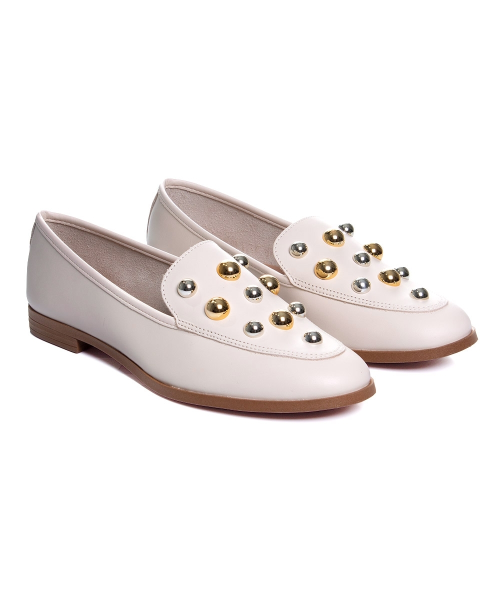 Mocassim Feminino Giulia Domna Couro Off White