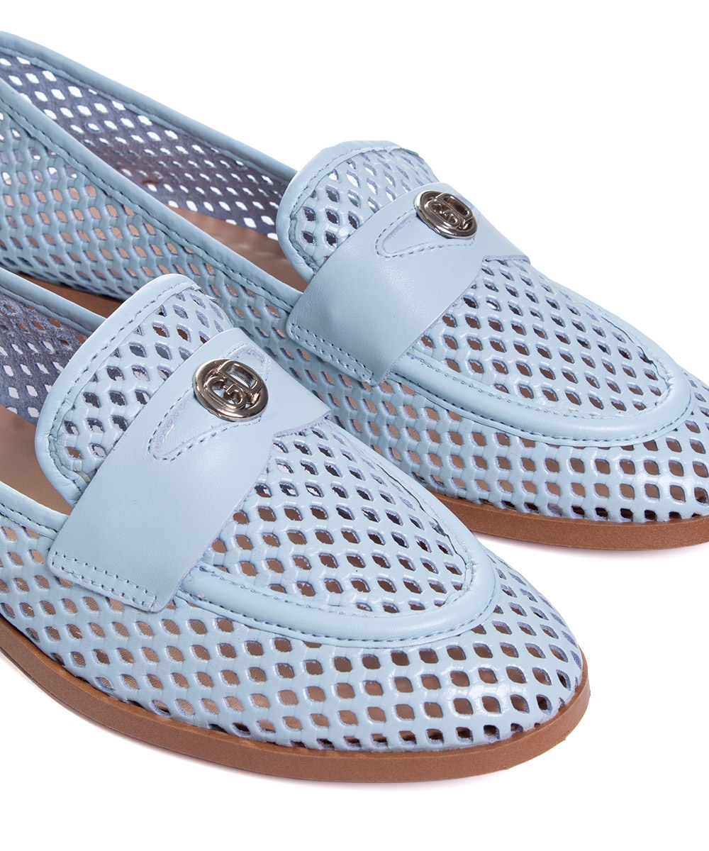 Mocassim Feminino Giulia Domna Couro Azul