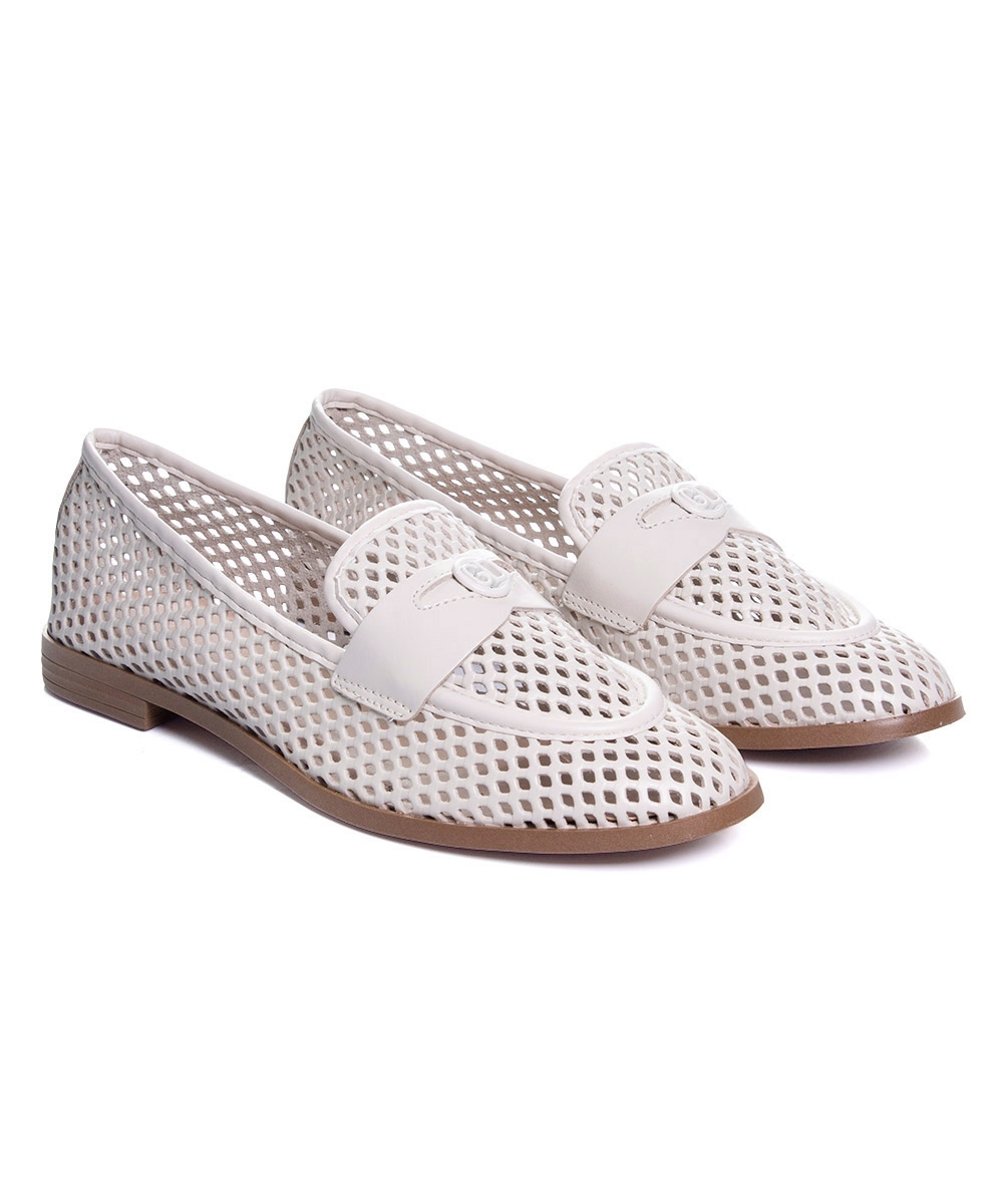 Mocassim Feminino Giulia Domna Couro Off White