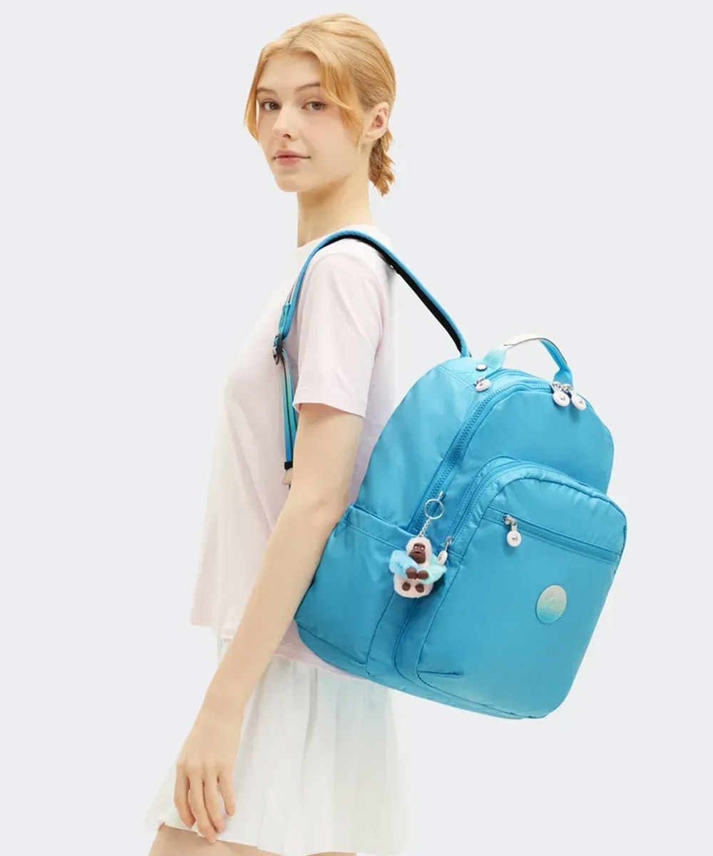 Mochila Kipling Seoul Sea Blue Met Turquesa