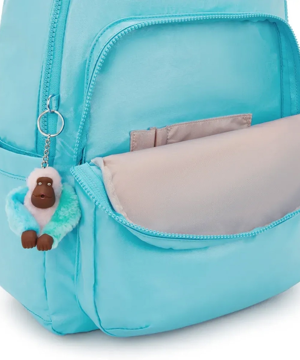 Mochila Kipling Seoul Sea Blue Met Turquesa
