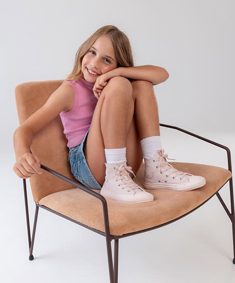 Tênis Infantil Converse All Star Side Zip Modern Creme