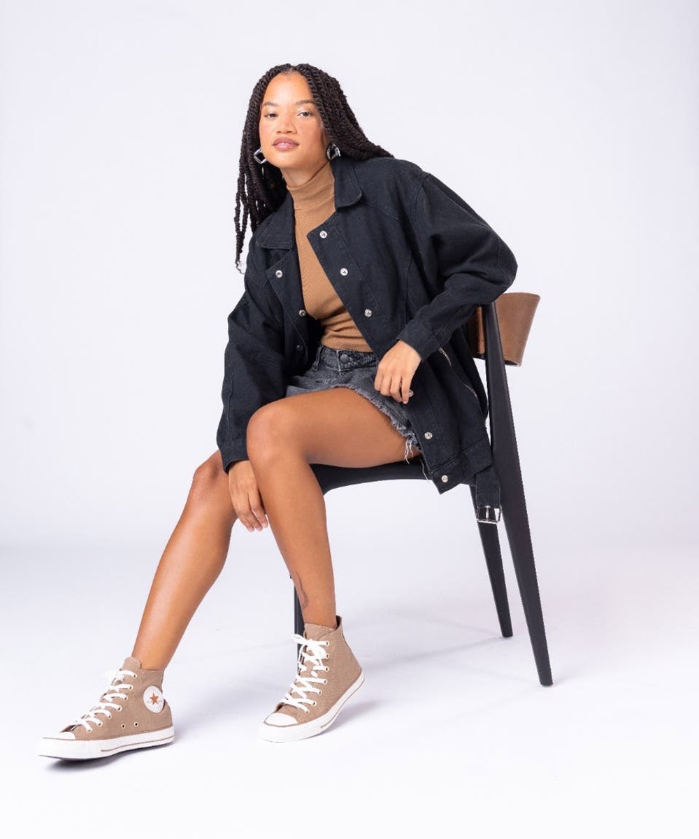 Tênis Cano Alto Converse All Star Summer Amendoa