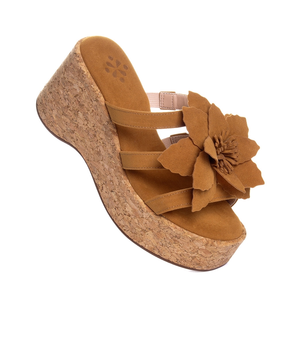 Tamanco Pixolé Anabela Flor Whisky