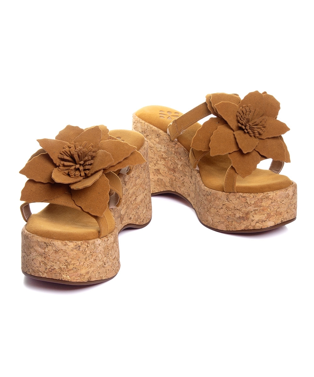 Tamanco Pixolé Anabela Flor Whisky