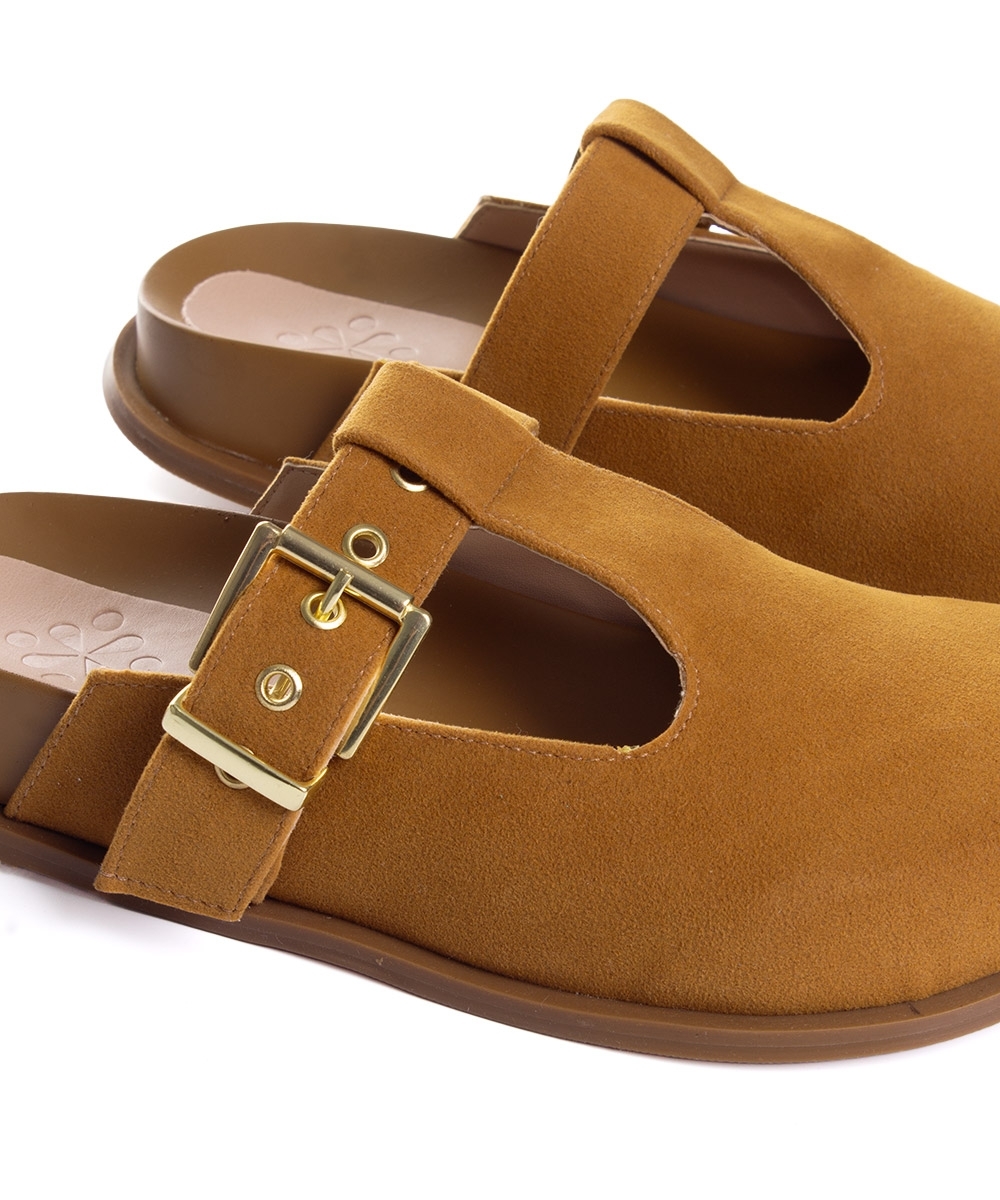 Tamanco Flatform Pixolé Fivela Whisky