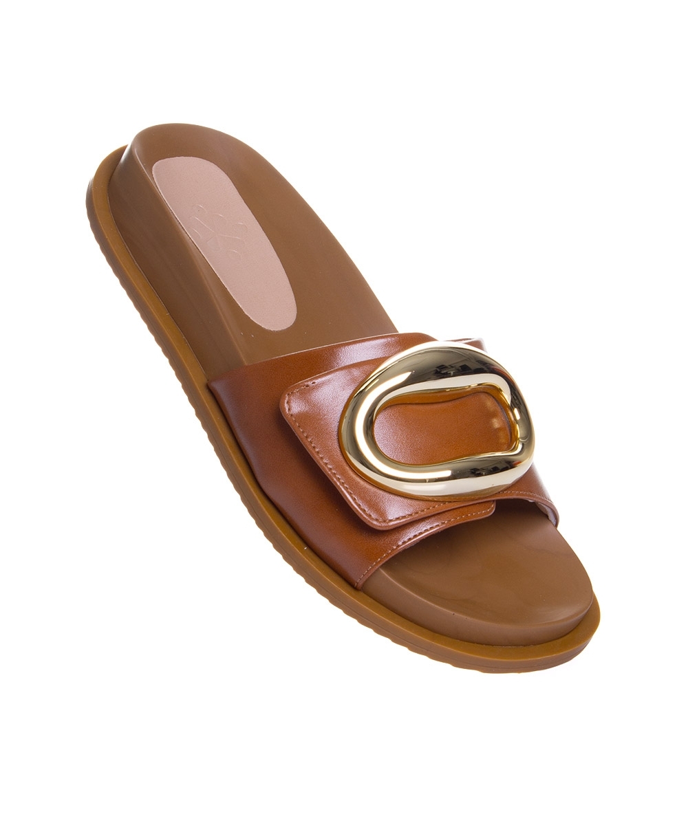 Tamanco Flatform Pixolé Bridão Caramelo