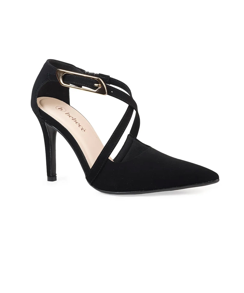 Sapato Scarpin Bebecê Fivela Elegance Preto