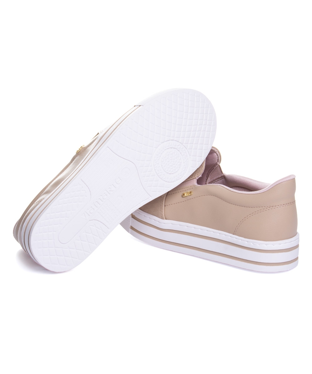 Tênis Casual Feminino Via Marte Slip On Creme