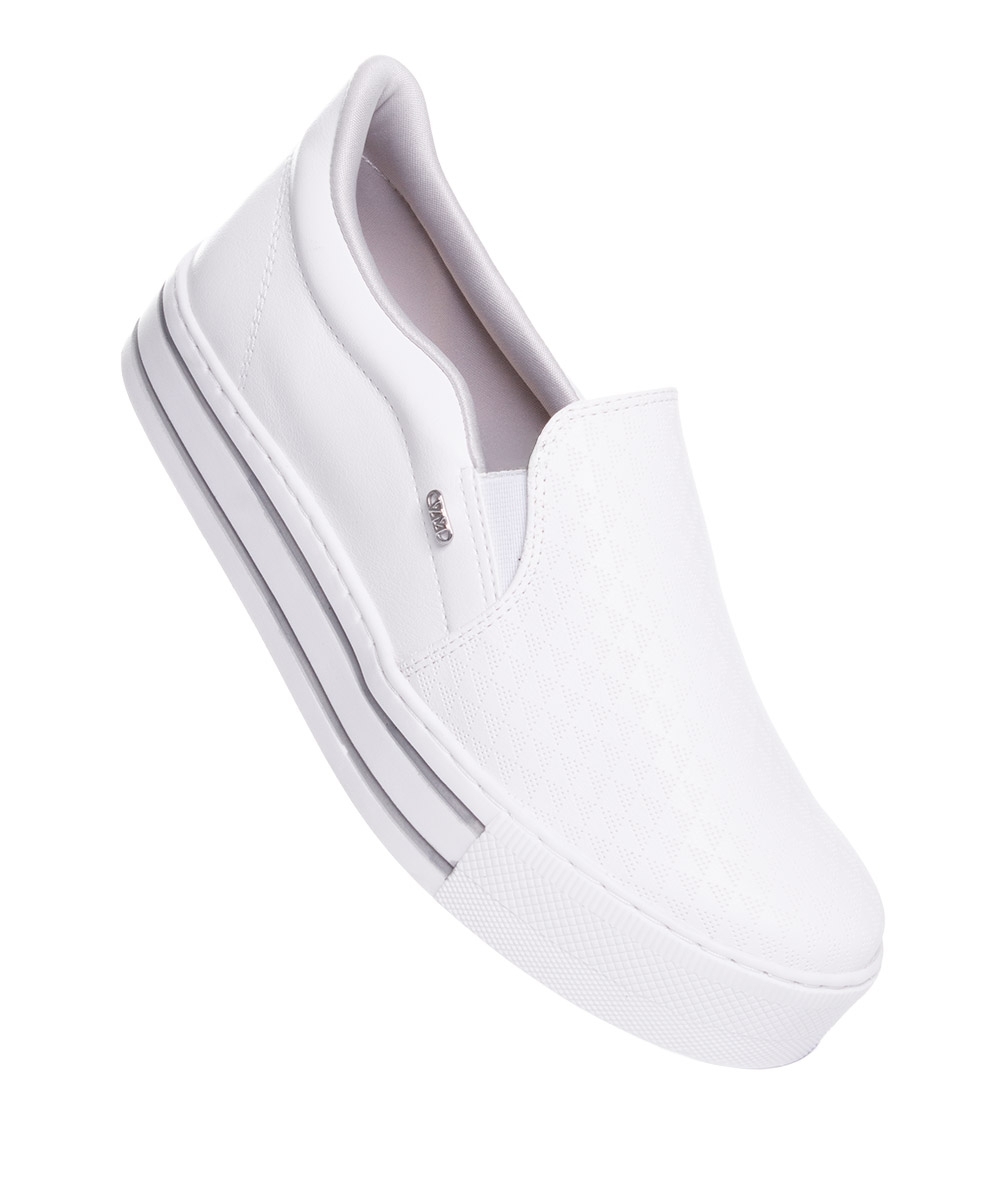 Tênis Casual Feminino Via Marte Slip On Branco