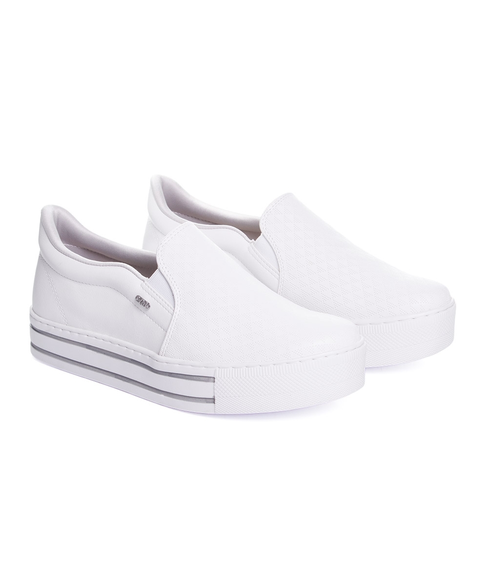 Tênis Casual Feminino Via Marte Slip On Branco