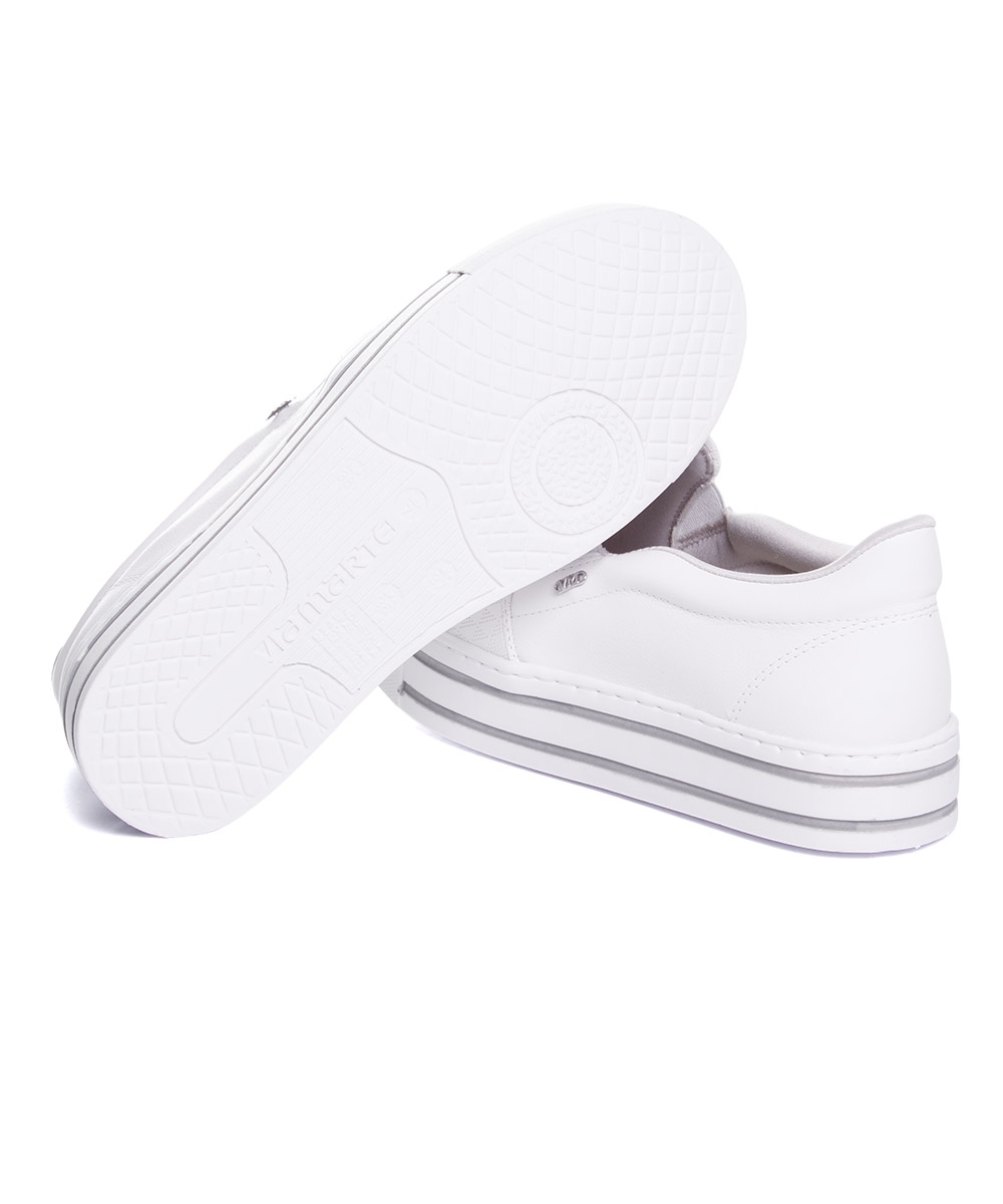 Tênis Casual Feminino Via Marte Slip On Branco