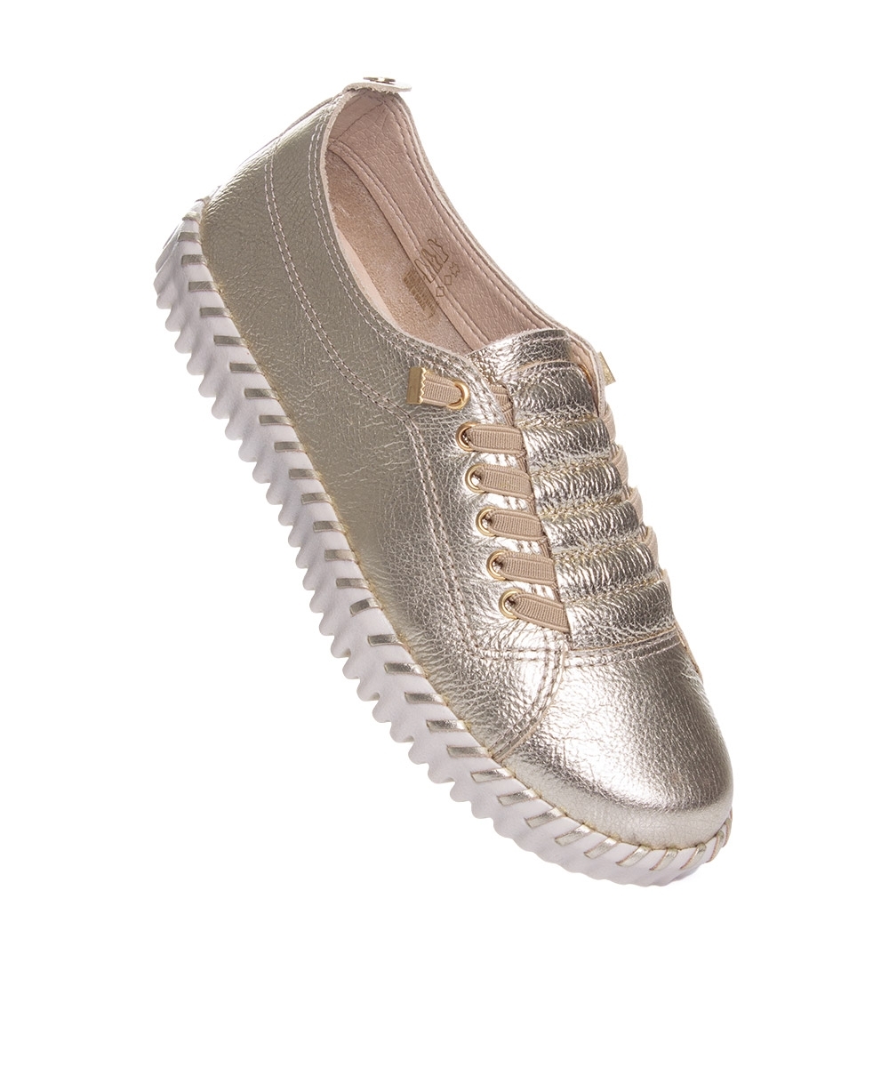 Tênis Feminino Bottero Bottwister Iii Couro Dourado