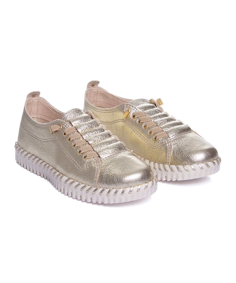 Tênis Feminino Bottero Bottwister Iii Couro Dourado
