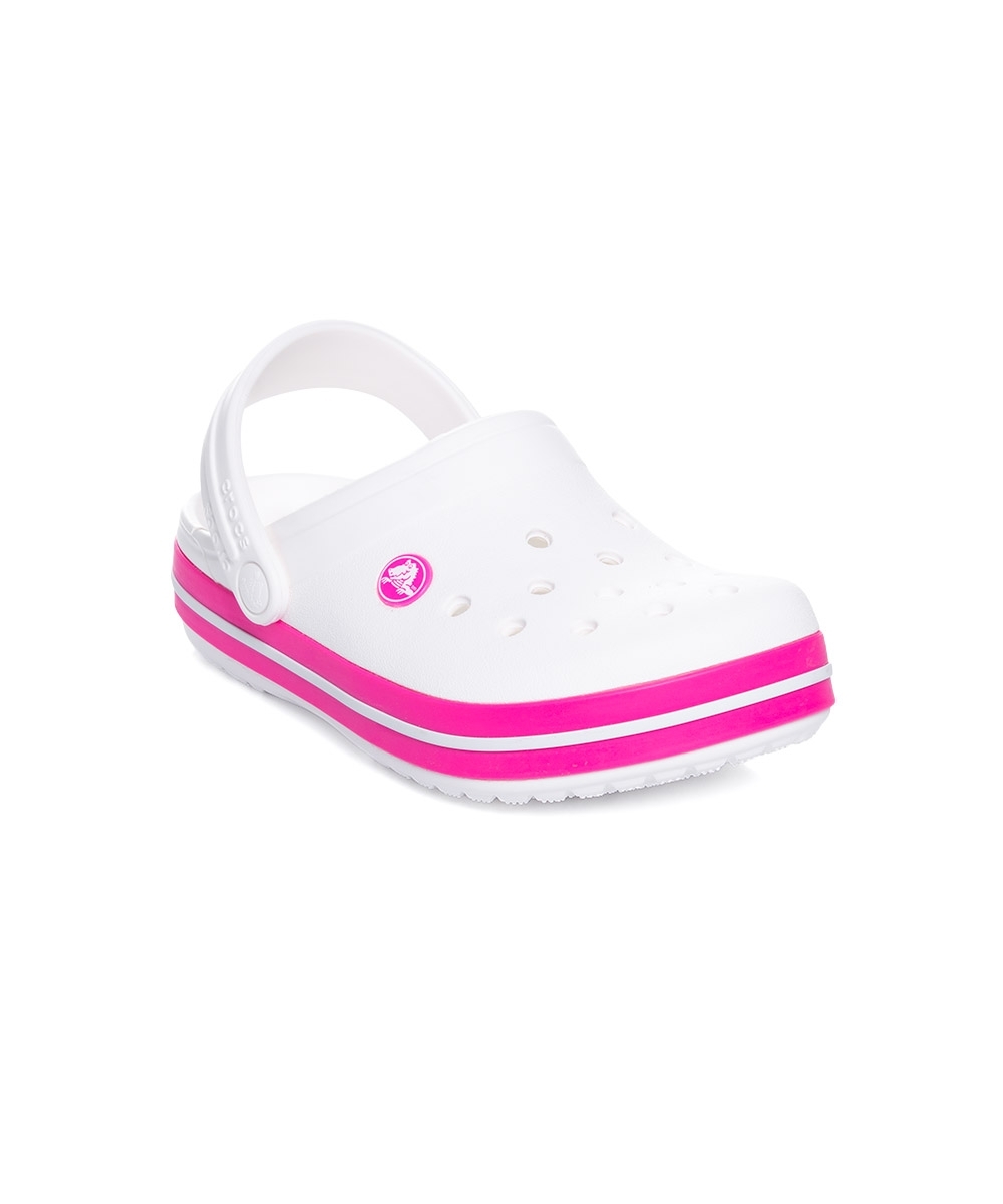 Crocs Sandália Infantil Crocband Branco/rosa