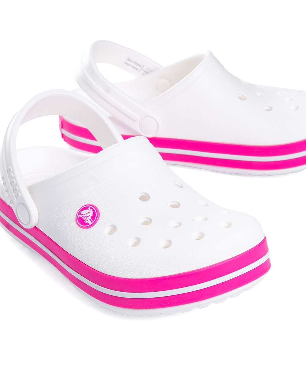 Crocs Sandália Infantil Crocband Branco/rosa