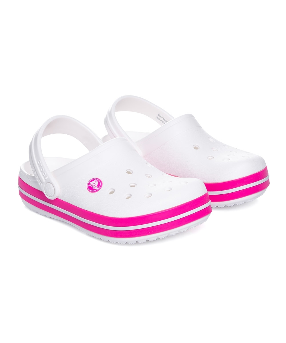 Crocs Sandália Infantil Crocband Branco/rosa