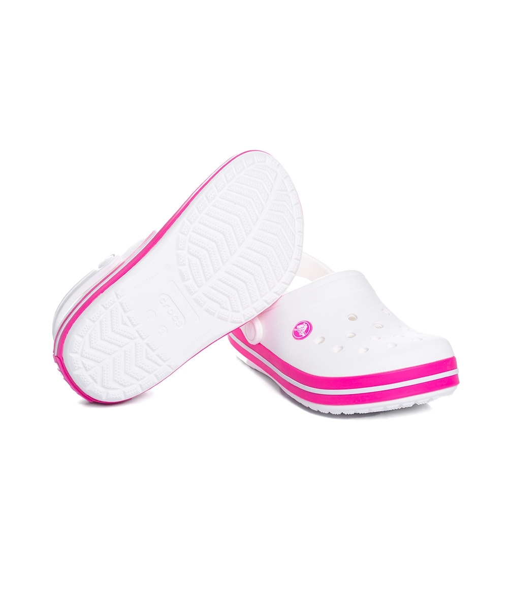 Crocs Sandália Infantil Crocband Branco/rosa