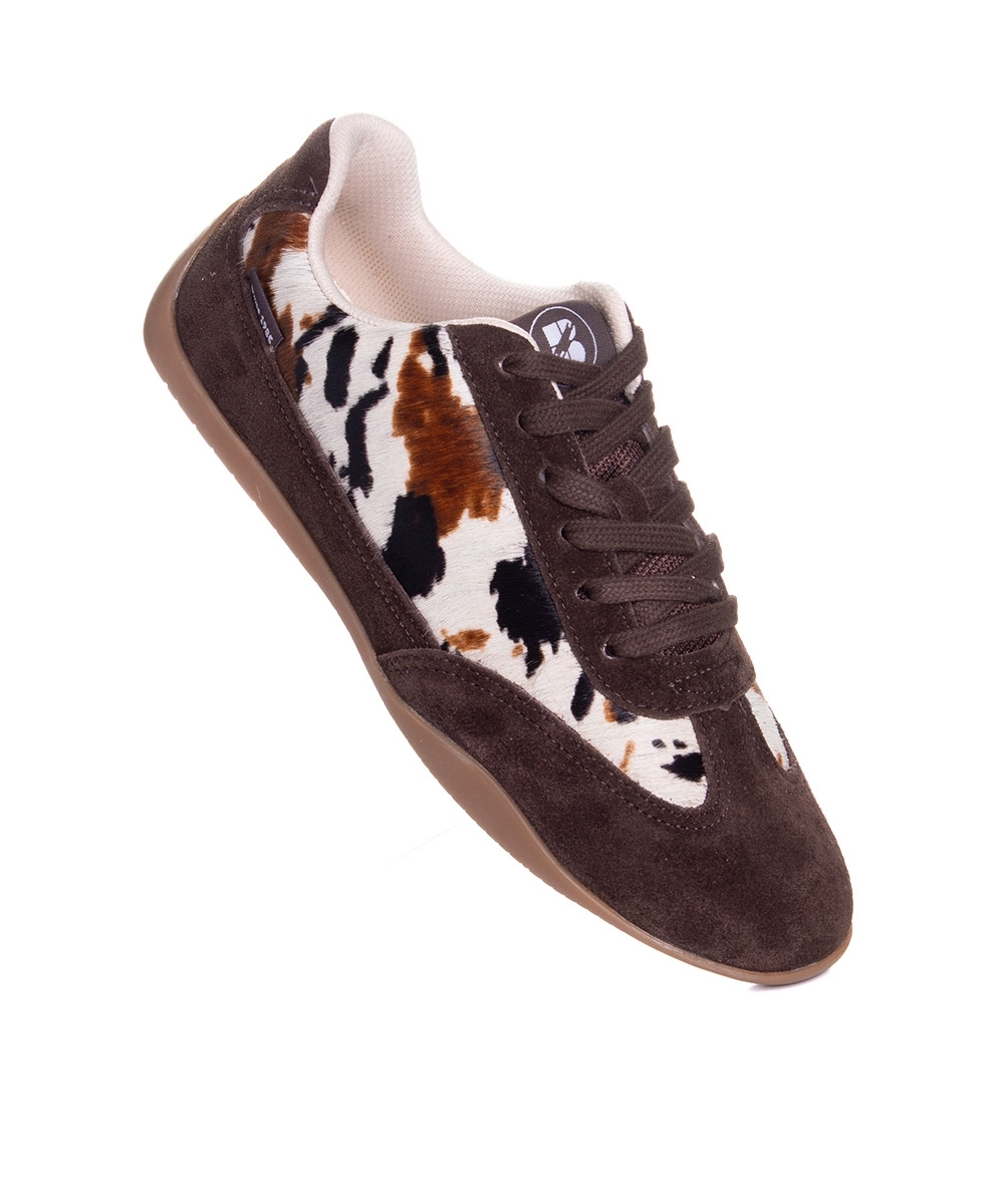 Tênis Feminino Bottero Animal Print Couro Café