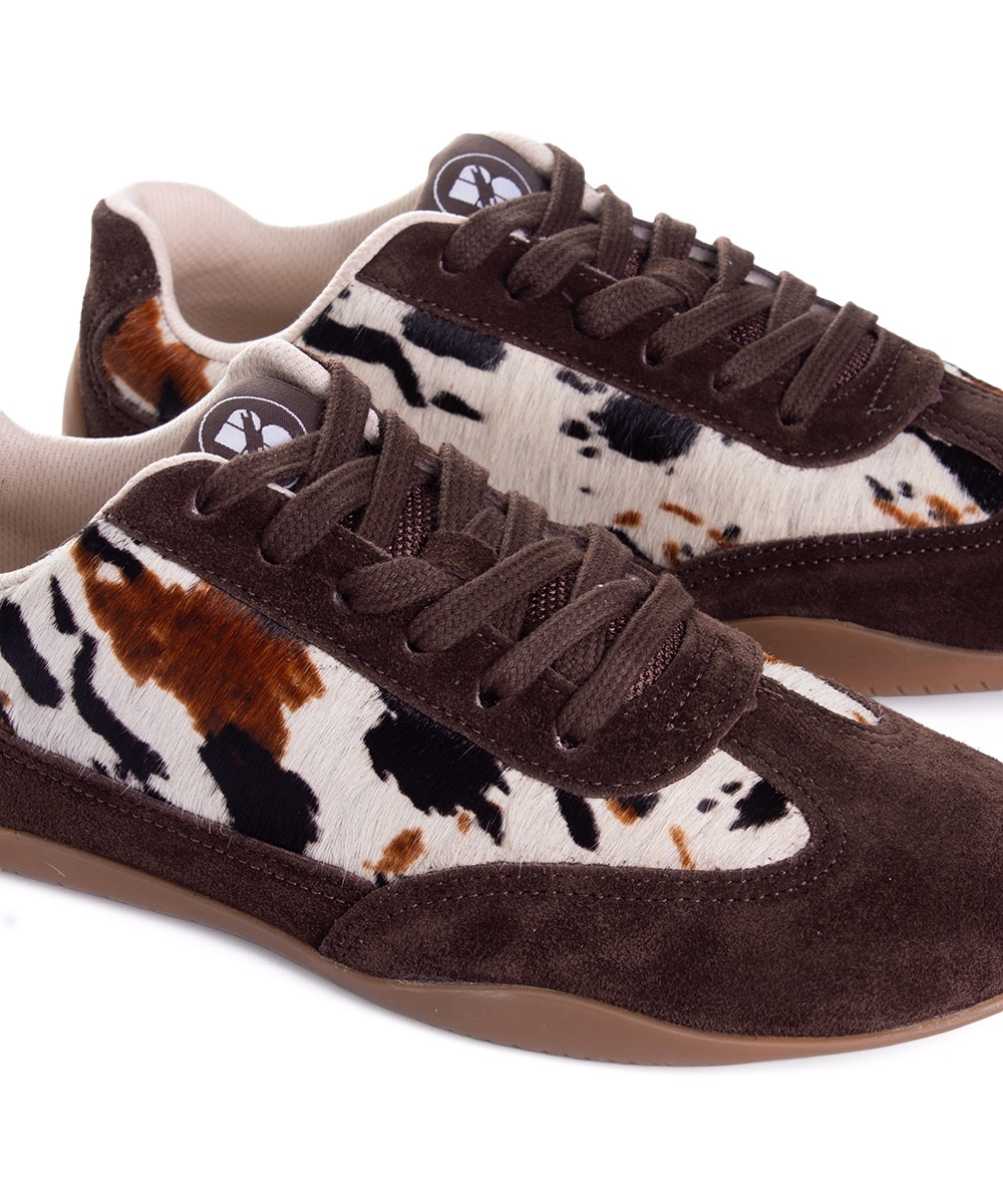 Tênis Feminino Bottero Animal Print Couro Café