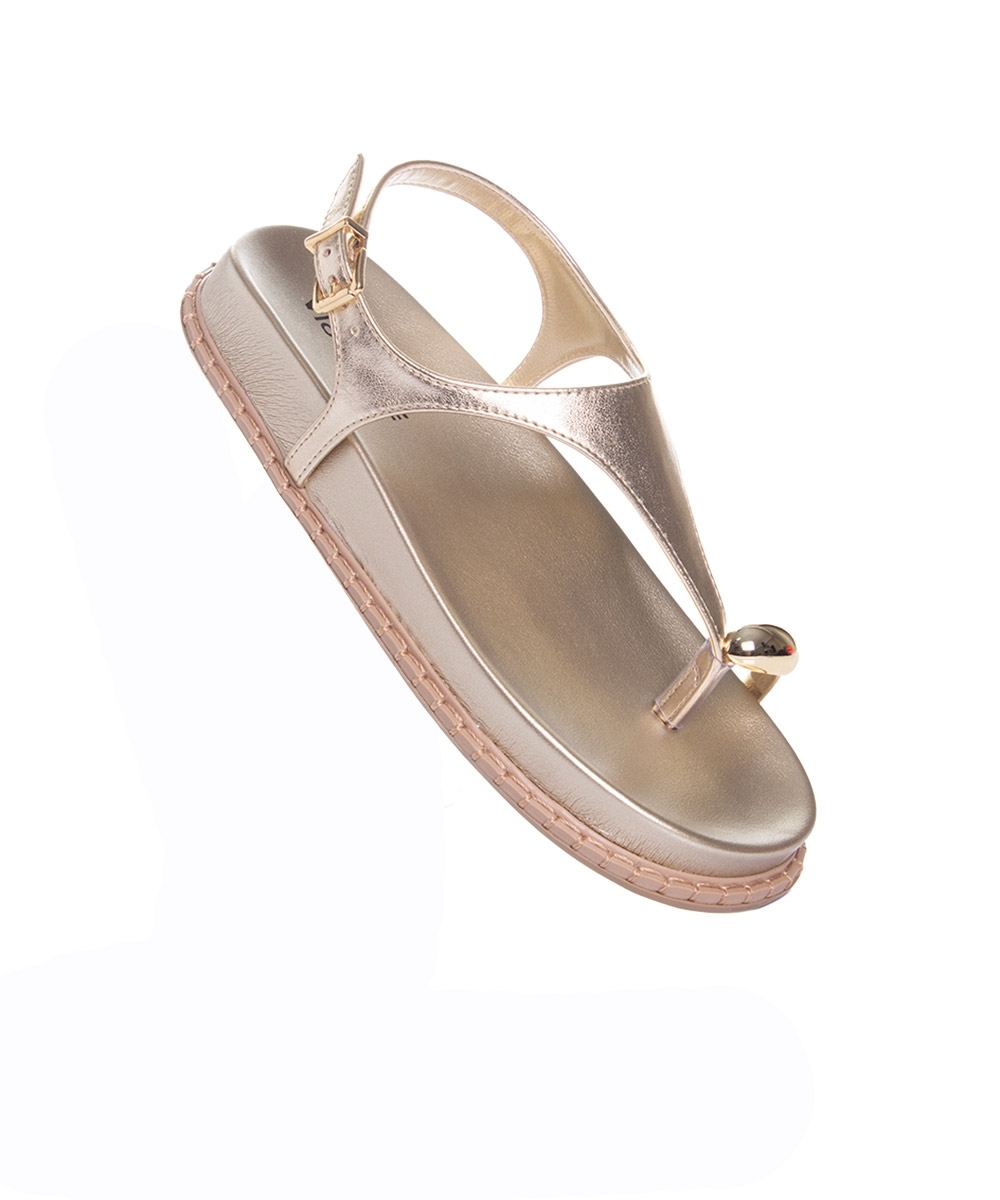Sandália Papete Via Marte Flatform Dourado