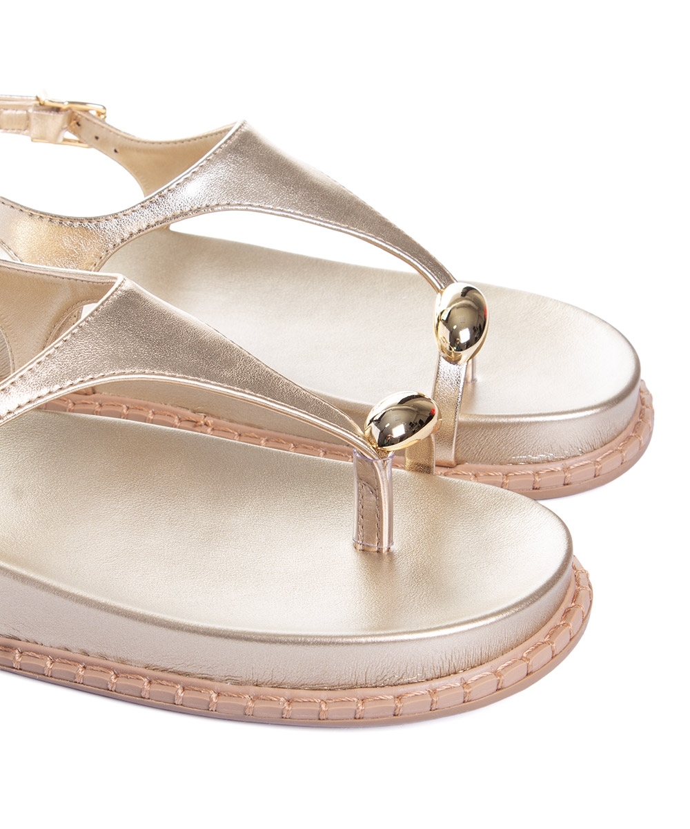 Sandália Papete Via Marte Flatform Dourado