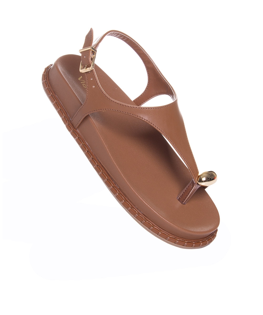 Sandália Papete Via Marte Flatform Caramelo