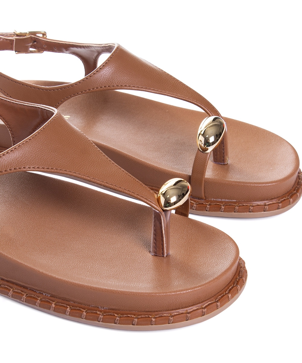 Sandália Papete Via Marte Flatform Caramelo