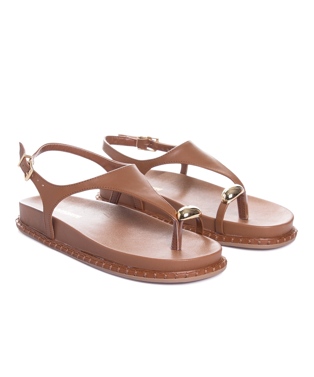 Sandália Papete Via Marte Flatform Caramelo