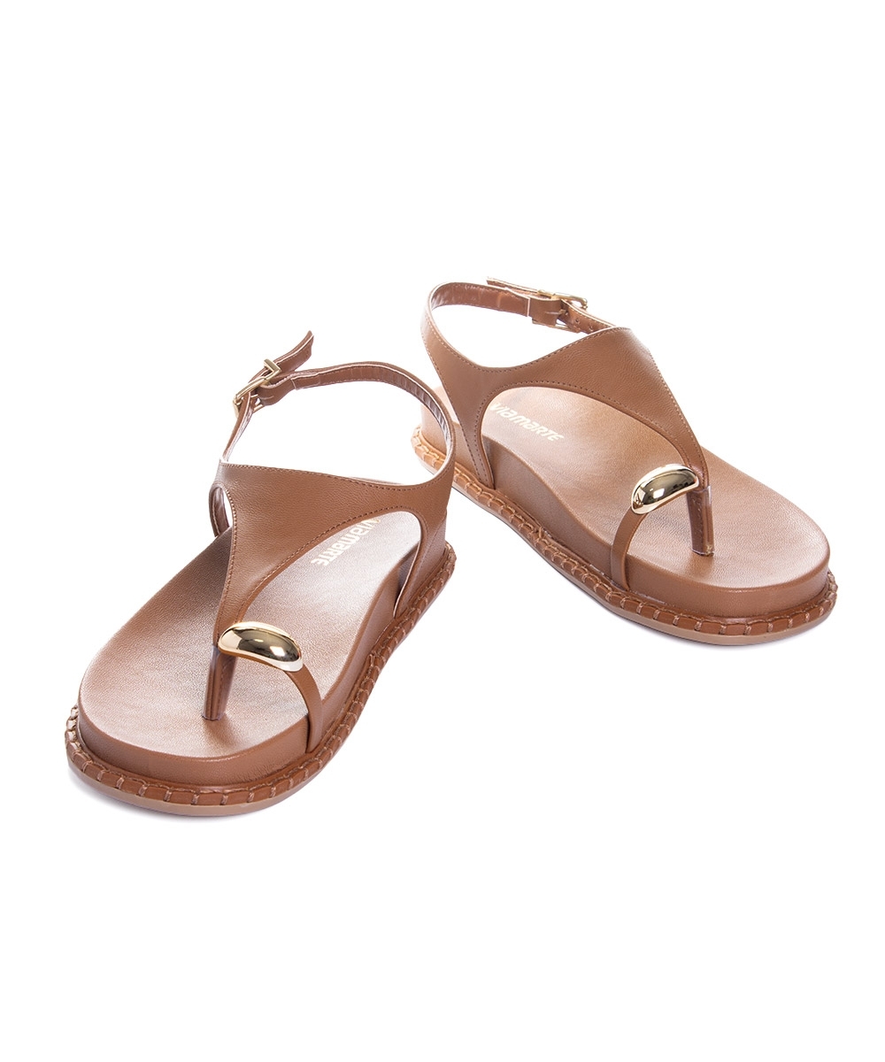 Sandália Papete Via Marte Flatform Caramelo