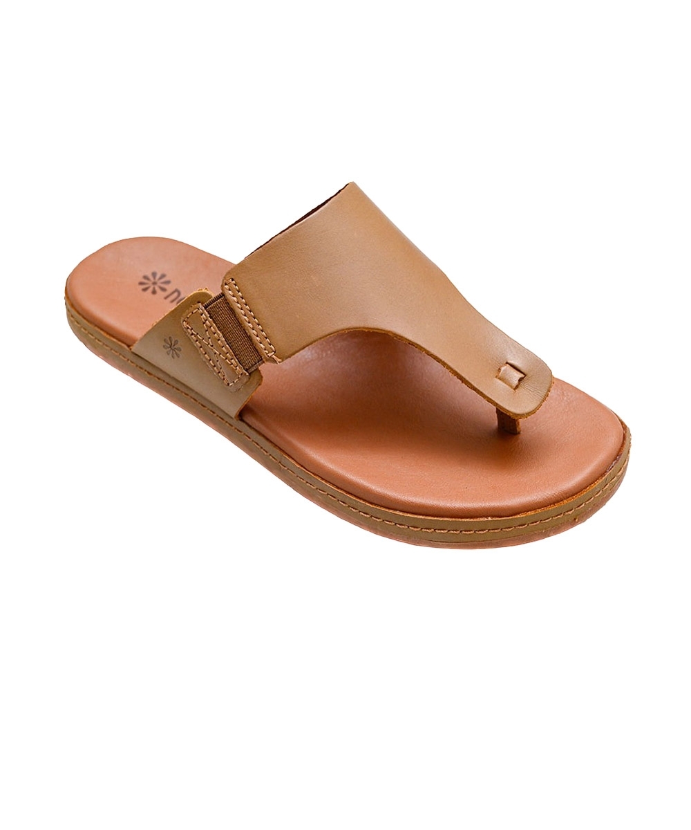 Tamanco New Face Flat Couro. Caramelo