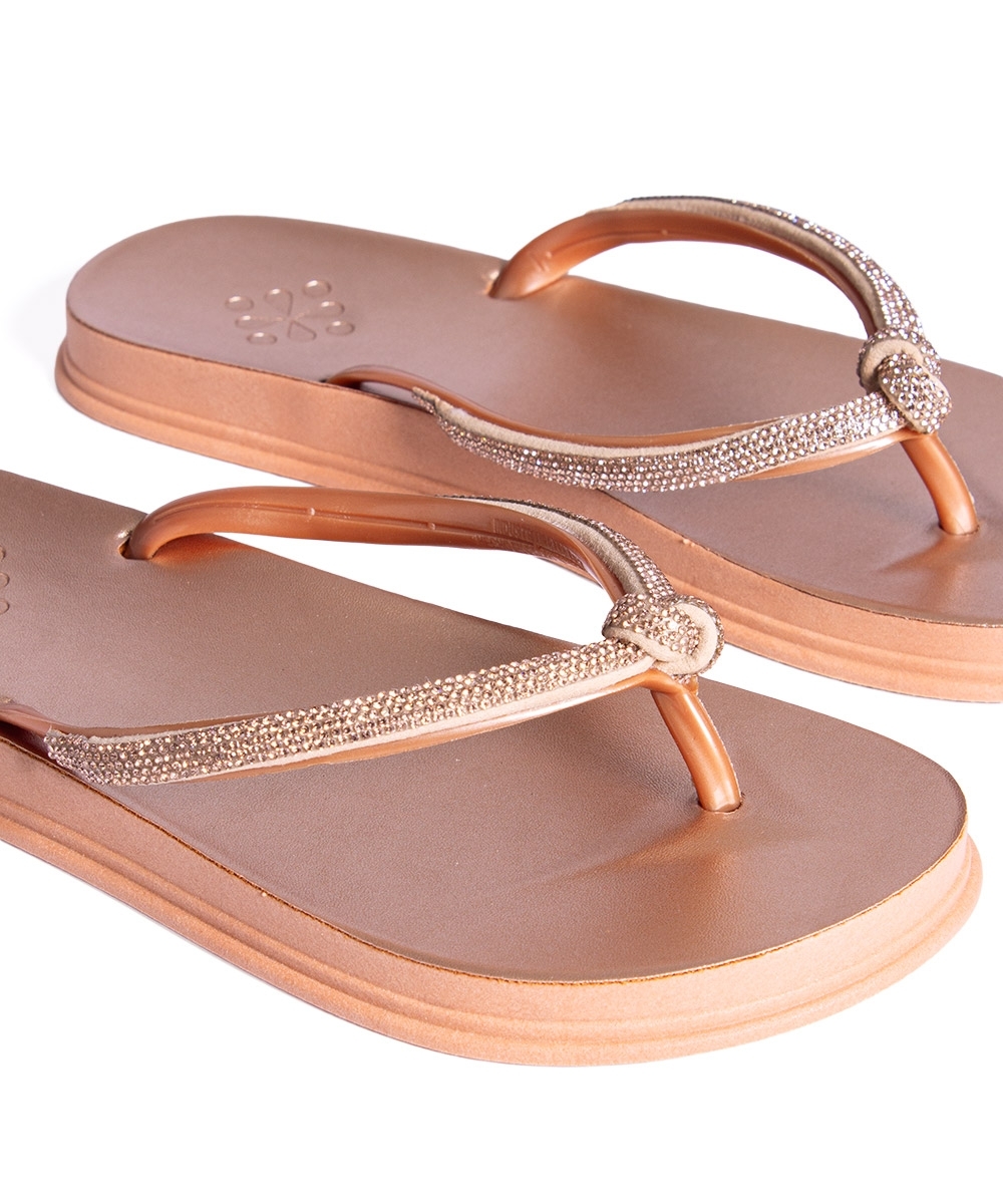 Chinelo Feminino Pixolé Strass Cobre