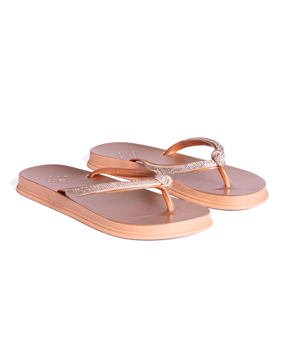 Chinelo Feminino Pixolé Strass Cobre