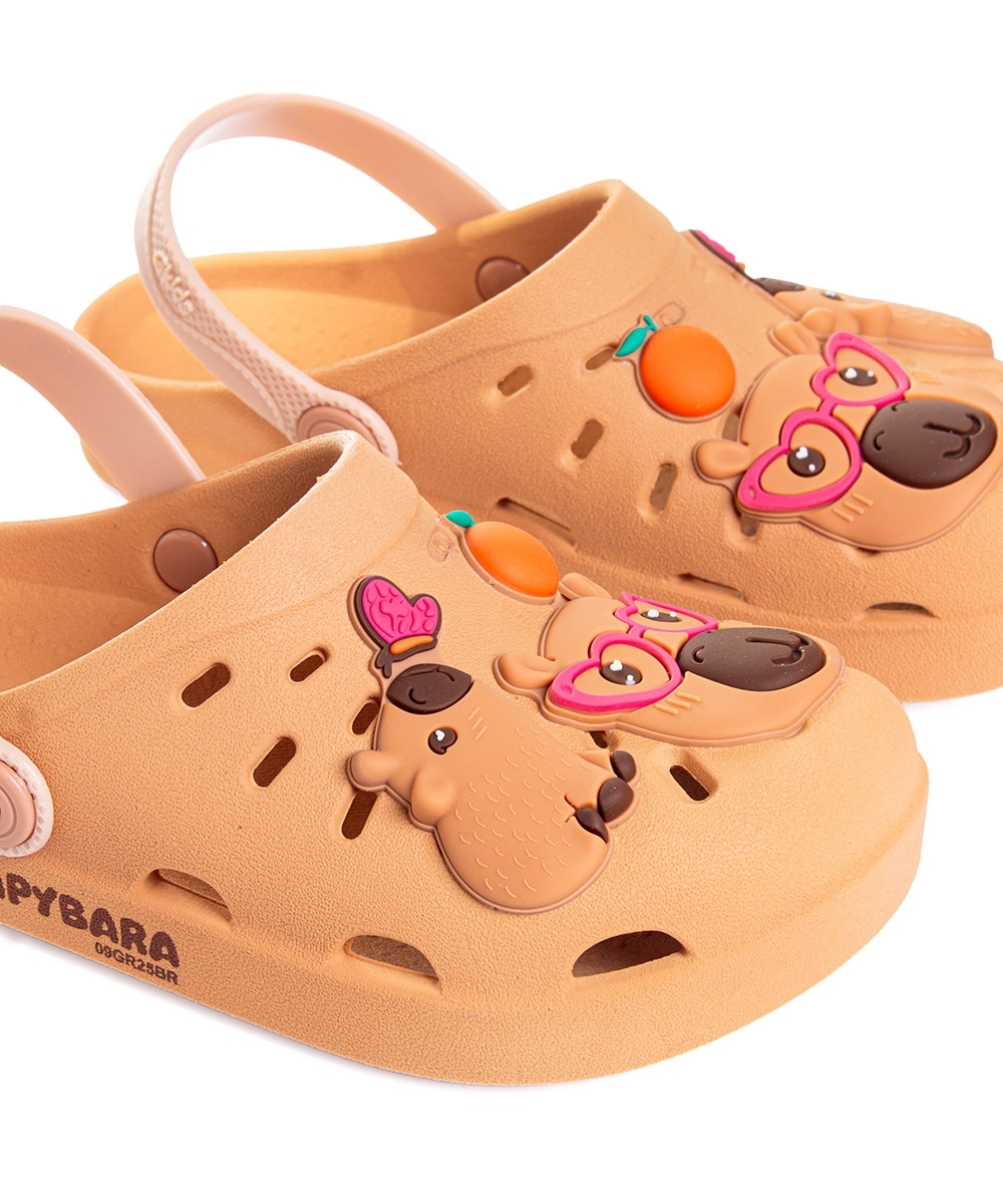 Babuche Infantil Grendene Capivara Hype Marrom