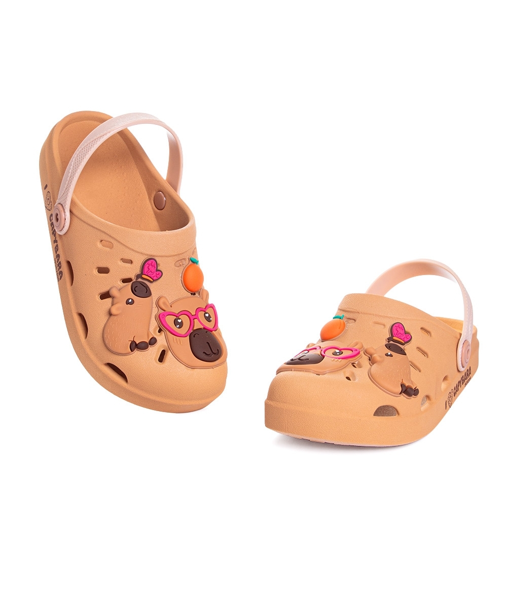 Babuche Infantil Grendene Capivara Hype Marrom