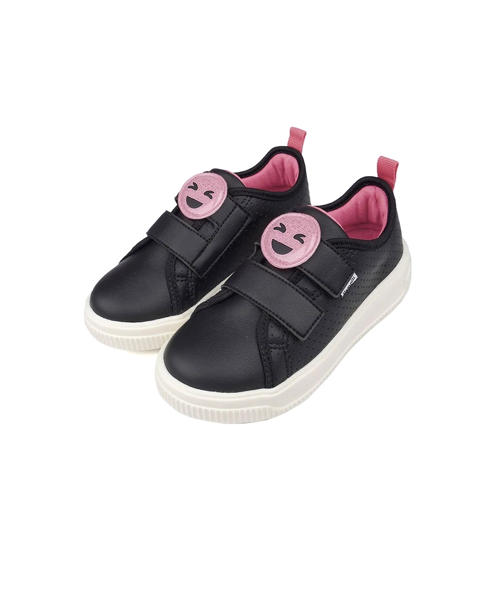 Tênis Infantil Pampili Up Patch Carinha Glitter Preto