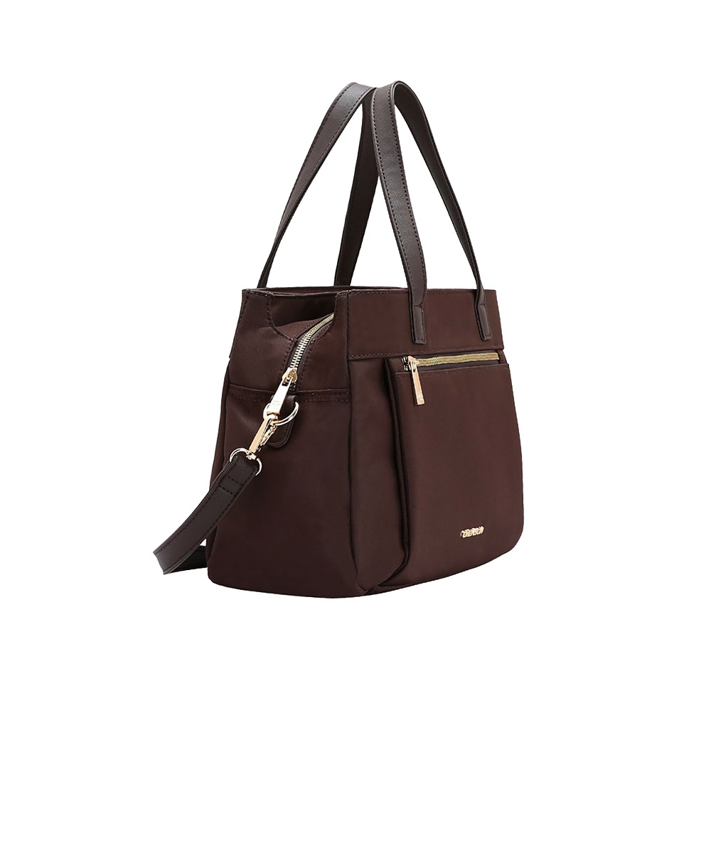 Bolsa De Mão E Transversal Chenson Microfiber Cafe