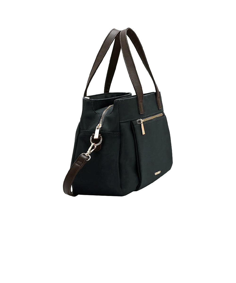 Bolsa De Mão E Transversal Chenson Microfiber Preto