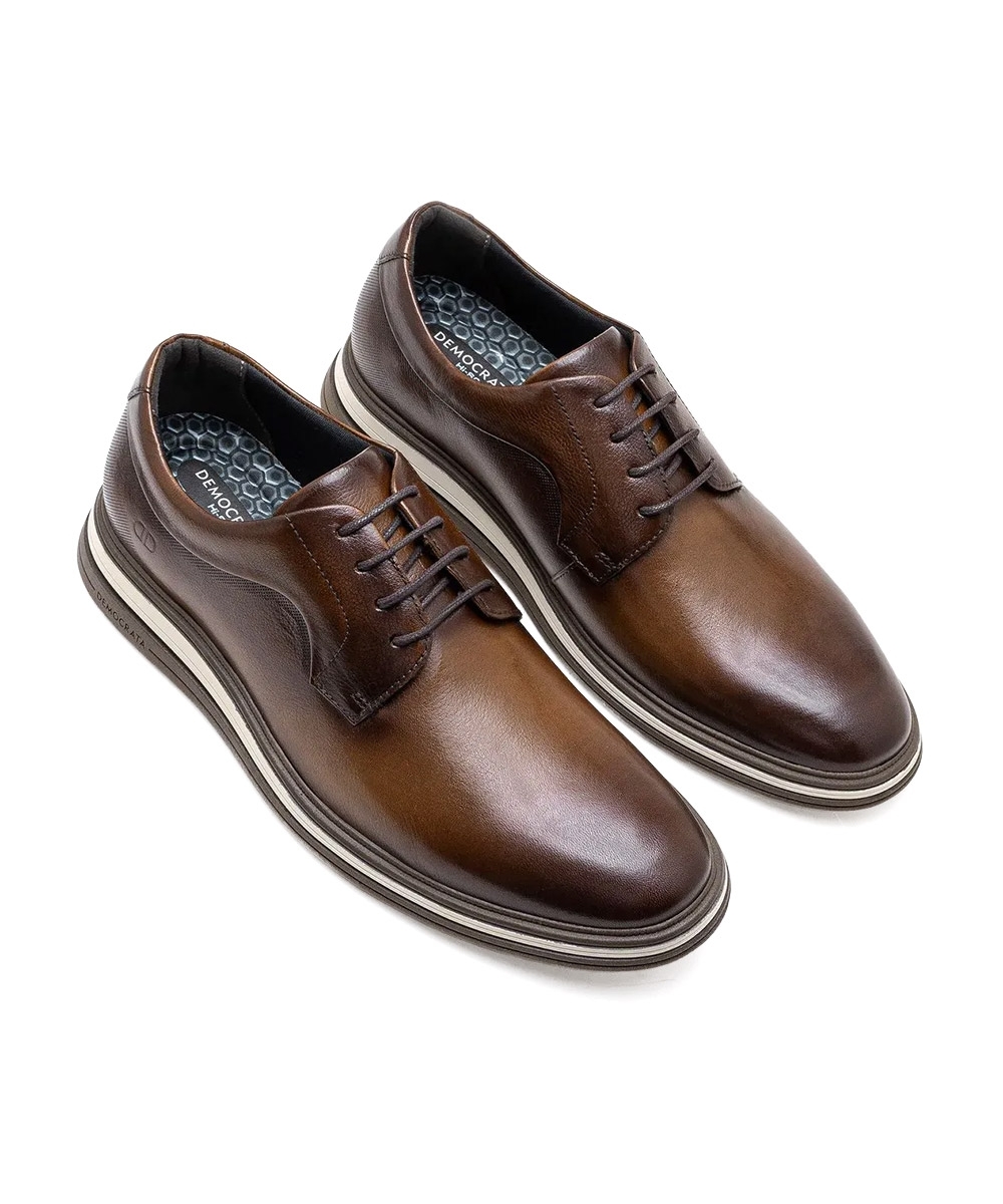 Sapato Masculino Democrata Hi-soft Dune Couro Tan